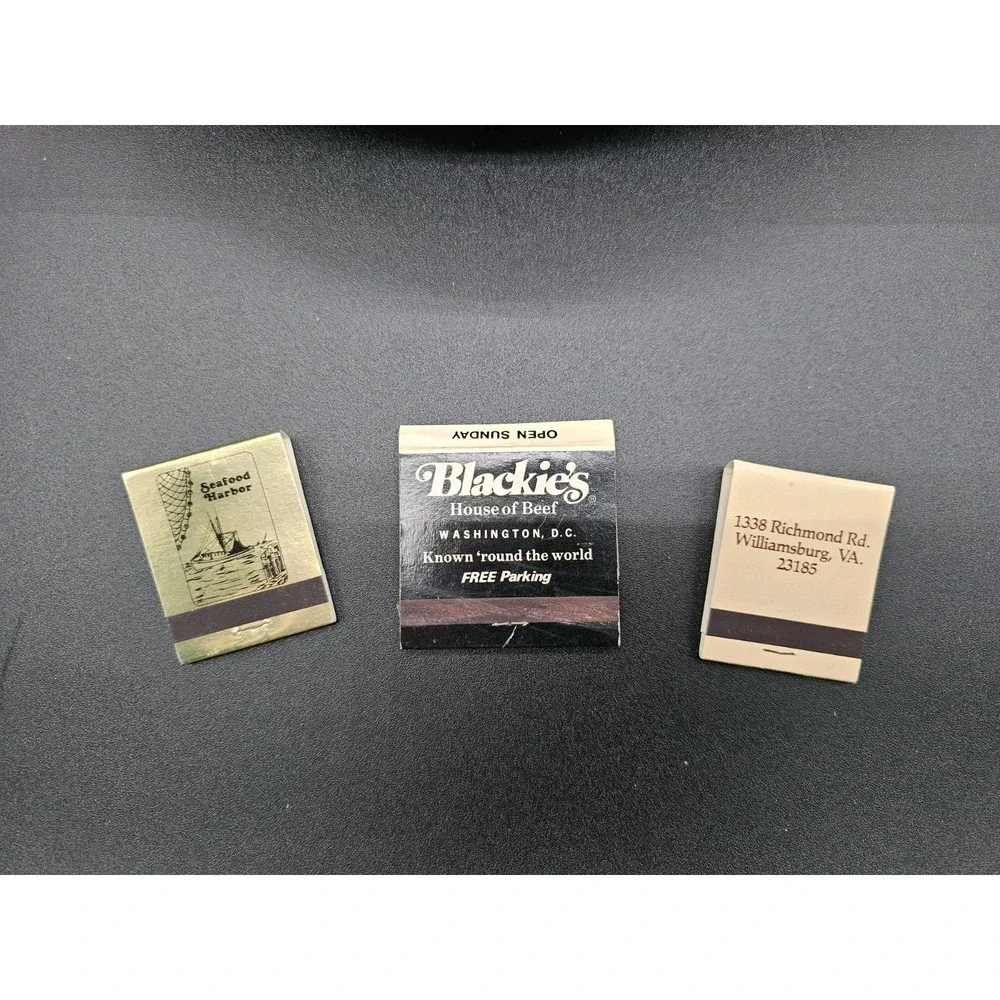 Vintage Lot Of 3 Matchbook DC Blackie's  & Virginia‎